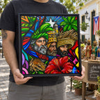 TRES REYES DE ENERO - Framed Canvas Art