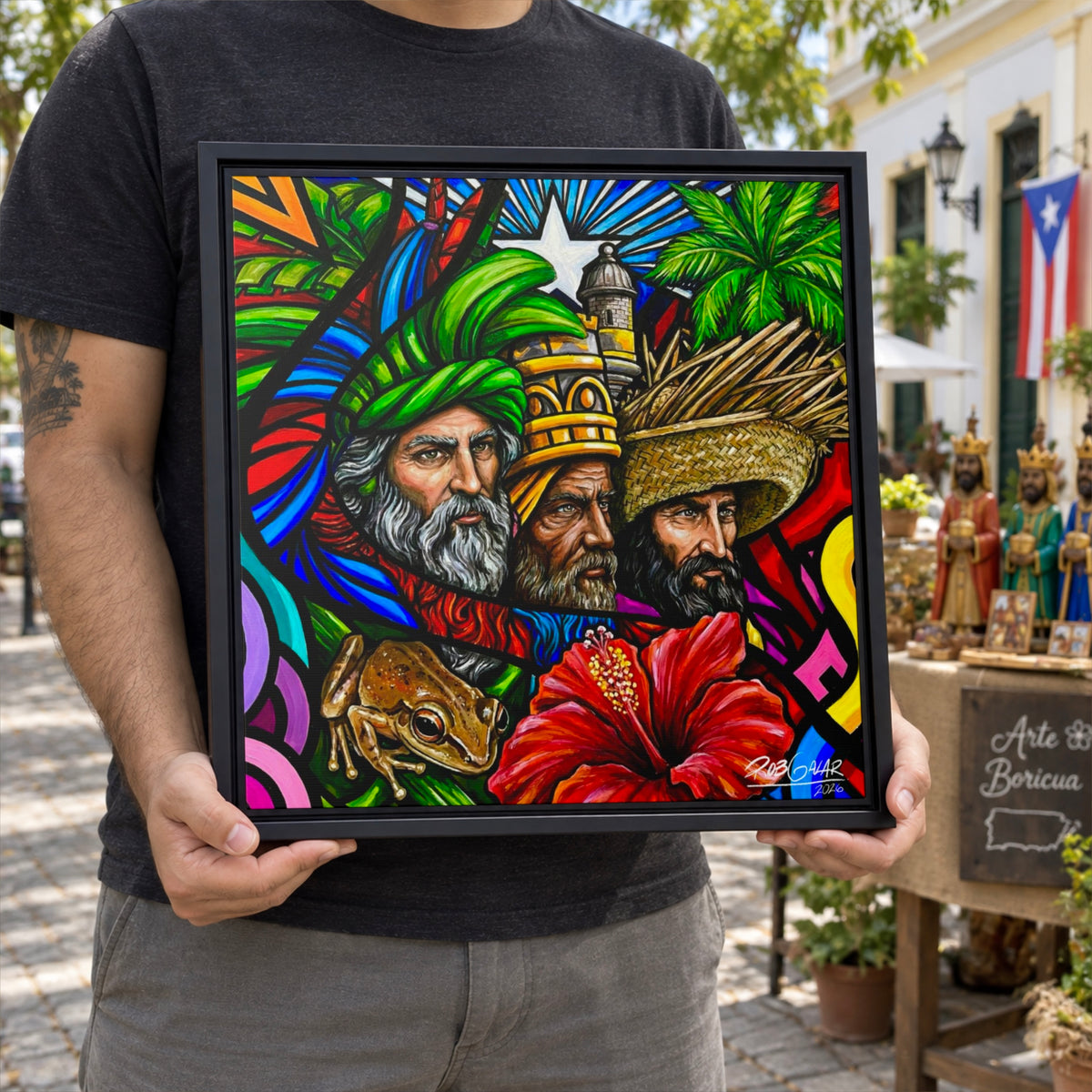 TRES REYES DE ENERO - Framed Canvas Art