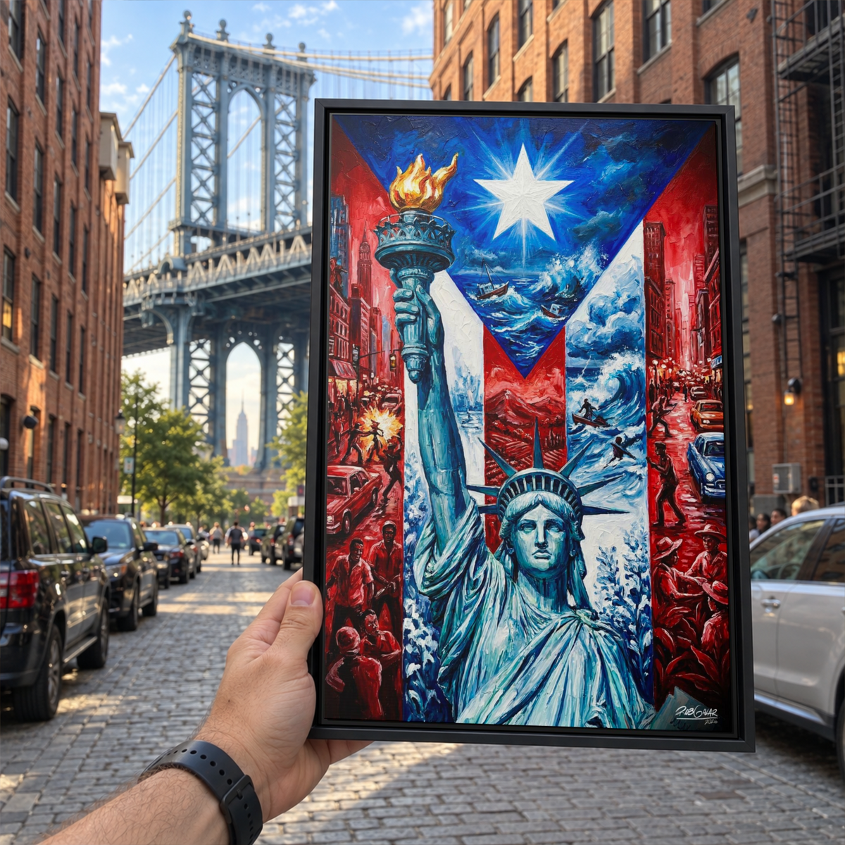 EN MEDIO DE LA TORMENTA  - LIMITED EDITION 0.8 - Framed Canvas Art