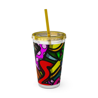 TROPI-SKELETON SUNSPLASH Vaso con pajita 16oz