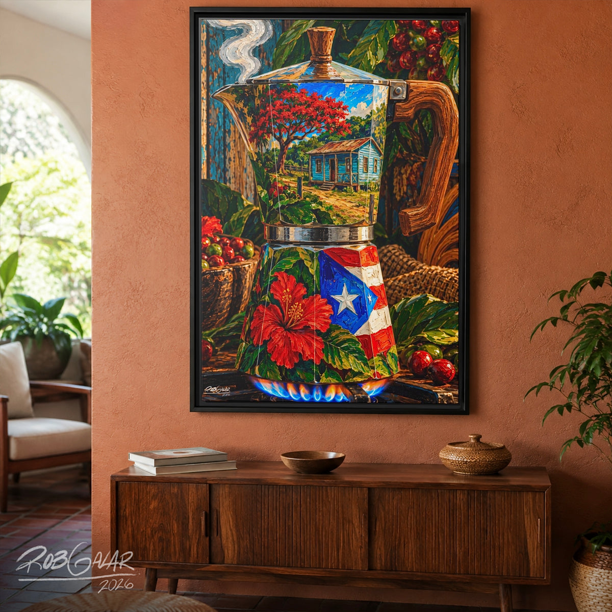 Greca pa’ mi casita - Framed Canvas Art