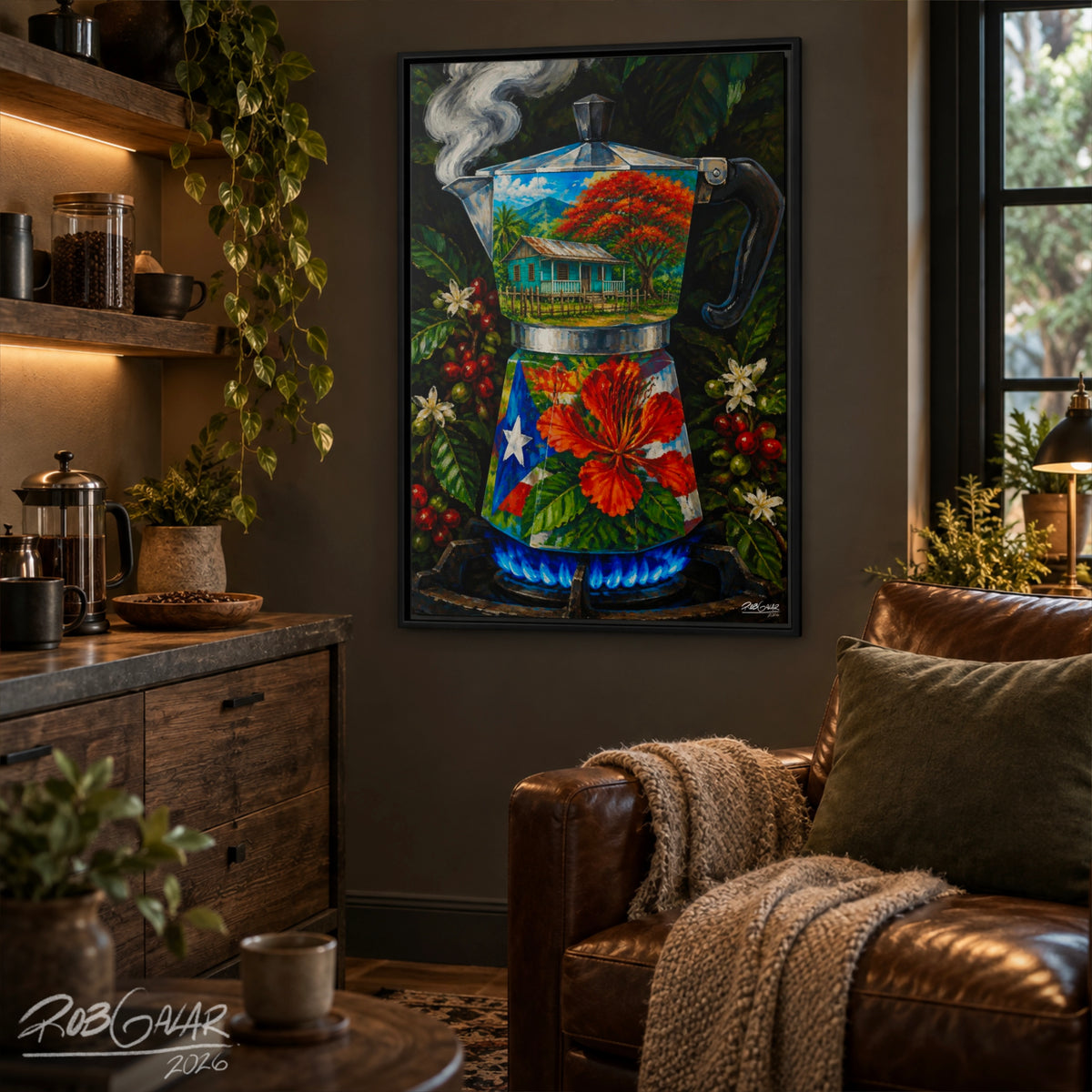 CAFÉ CRIOLLA - Framed Canvas Art