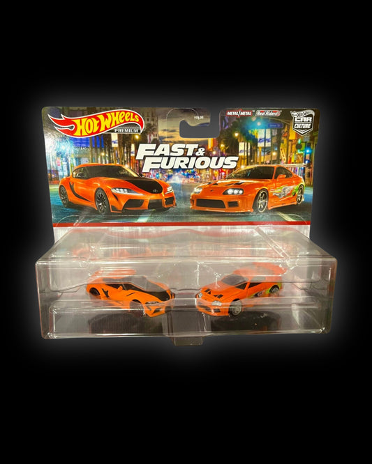 HOTWHEELS Premium JUEGO DE
 SUPRA MK4 y MK5 de RÁPIDO Y FURIOSO