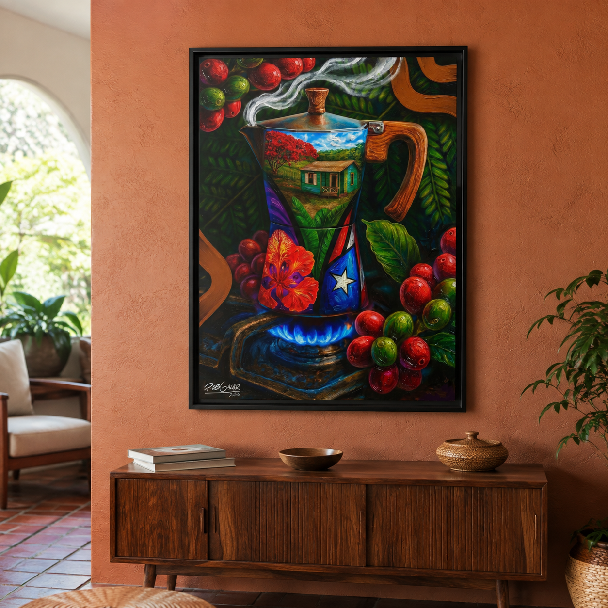CAFÉ RICO - Framed Canvas Art