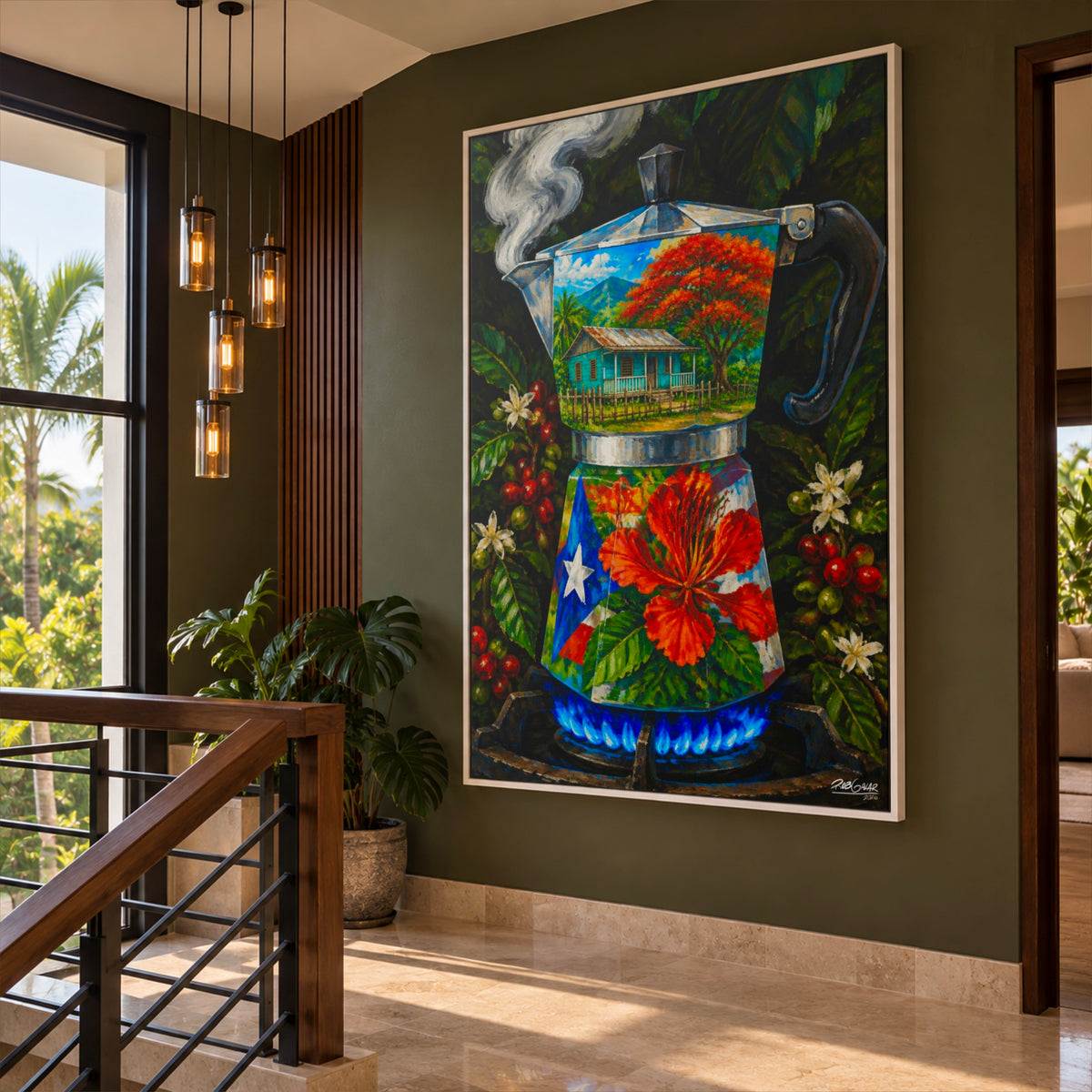 CAFÉ CRIOLLA - Framed Canvas Art