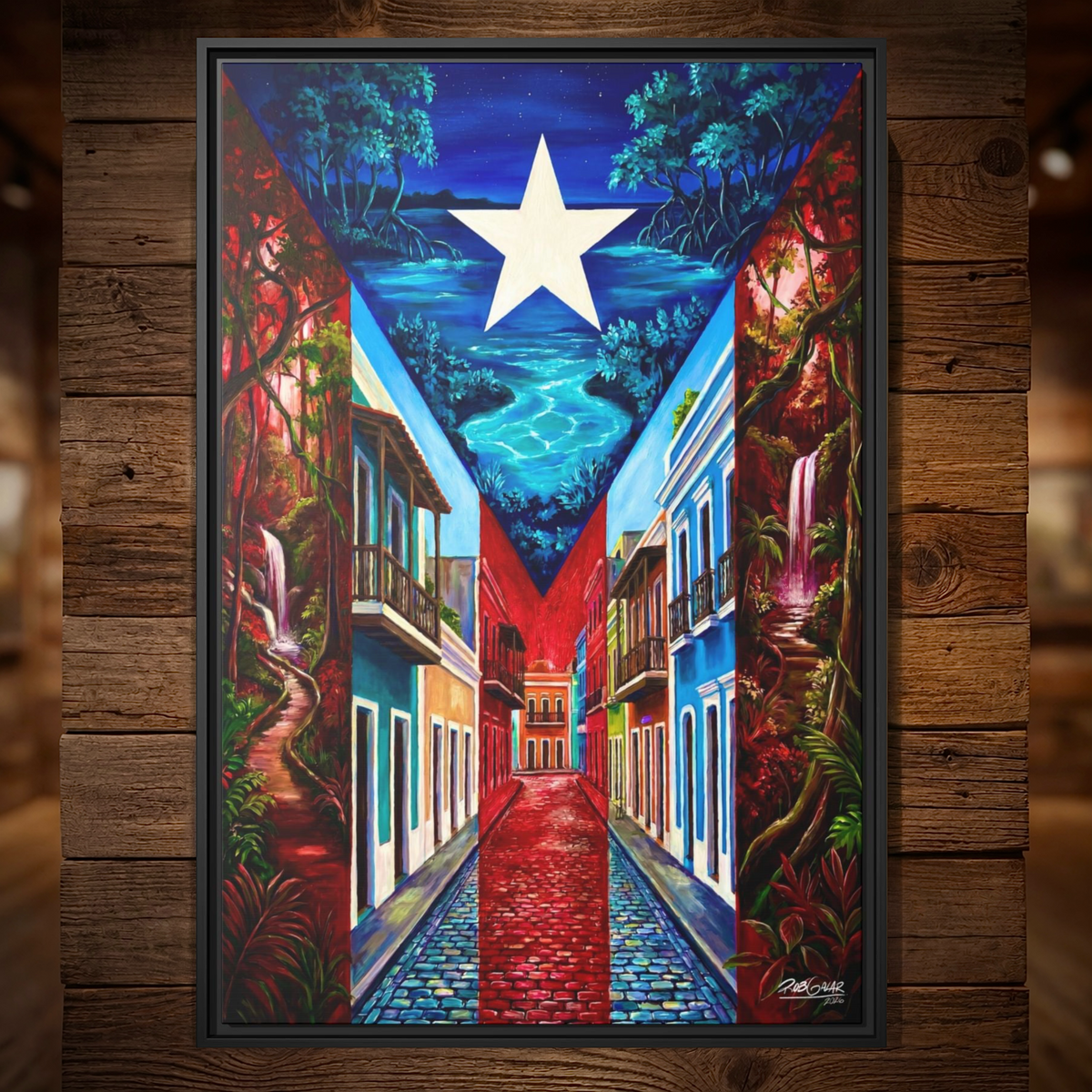 LAGUNA BIOLUMINICENTE - Framed Canvas Art