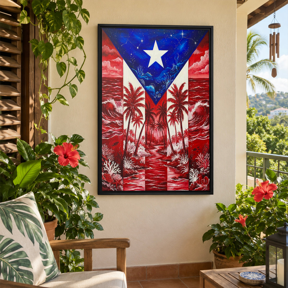 LOOK MY STAR - Framed Canvas Art Print