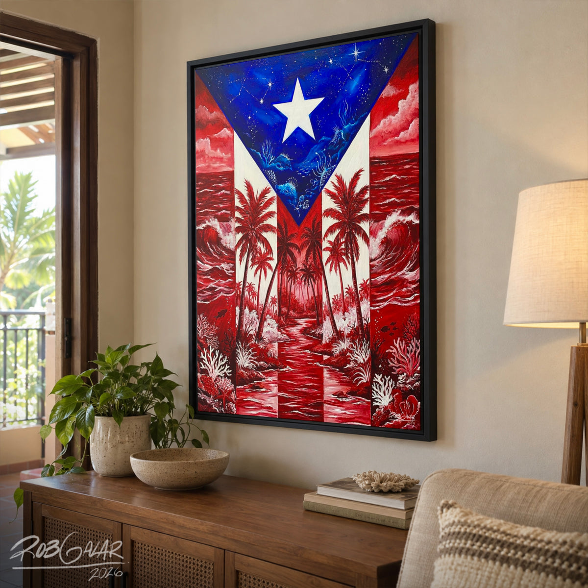 LOOK MY STAR - Framed Canvas Art Print