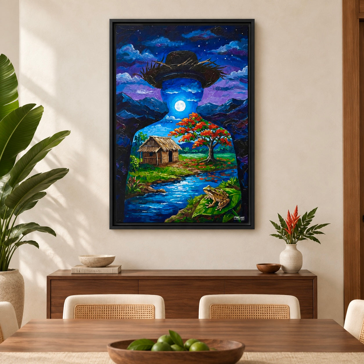 LUNA LLENA - Framed Canvas Art
