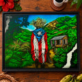 JIBARITO EN LA CASITA - Framed Canvas Art