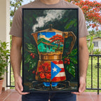 Café de Abuelo - Framed Canvas Art