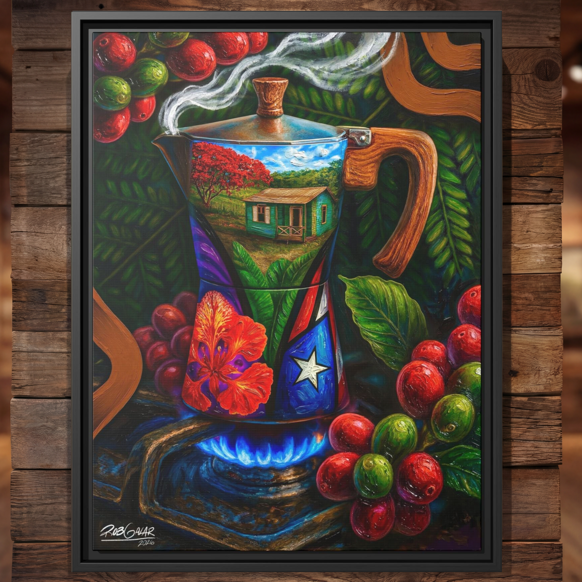 CAFÉ RICO - Framed Canvas Art