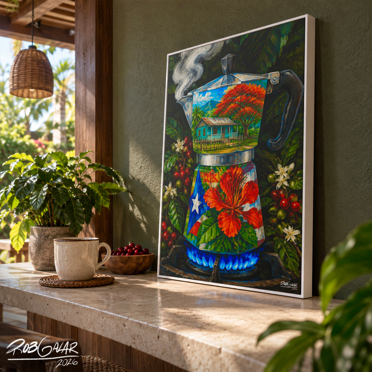 CAFÉ CRIOLLA - Framed Canvas Art