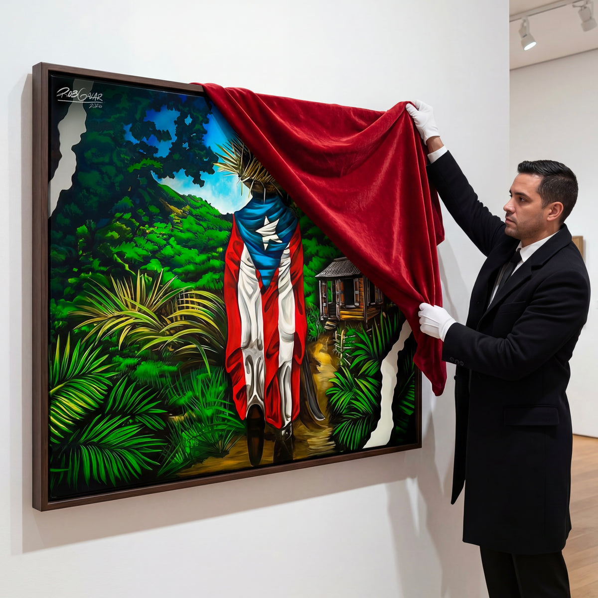 JIBARITO EN LA CASITA - Framed Canvas Art