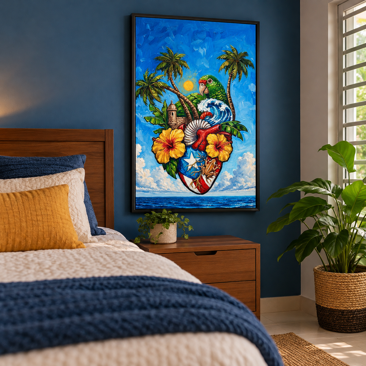 CORAZON BORICUA - Framed Canvas Art