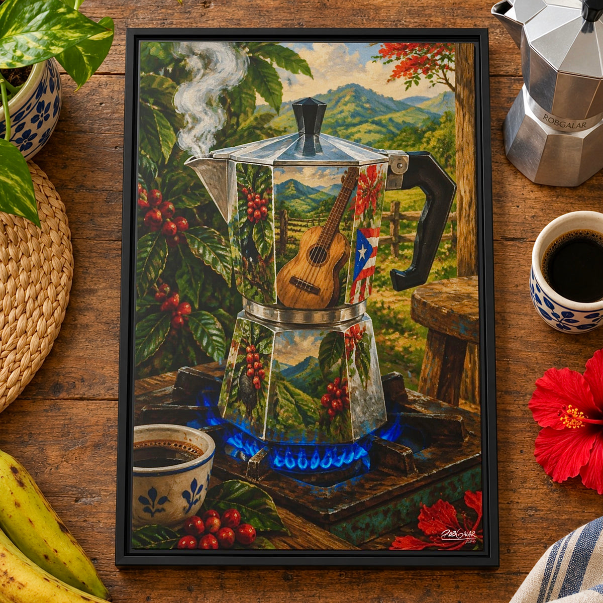 Rica Mañana - Framed Canvas Art