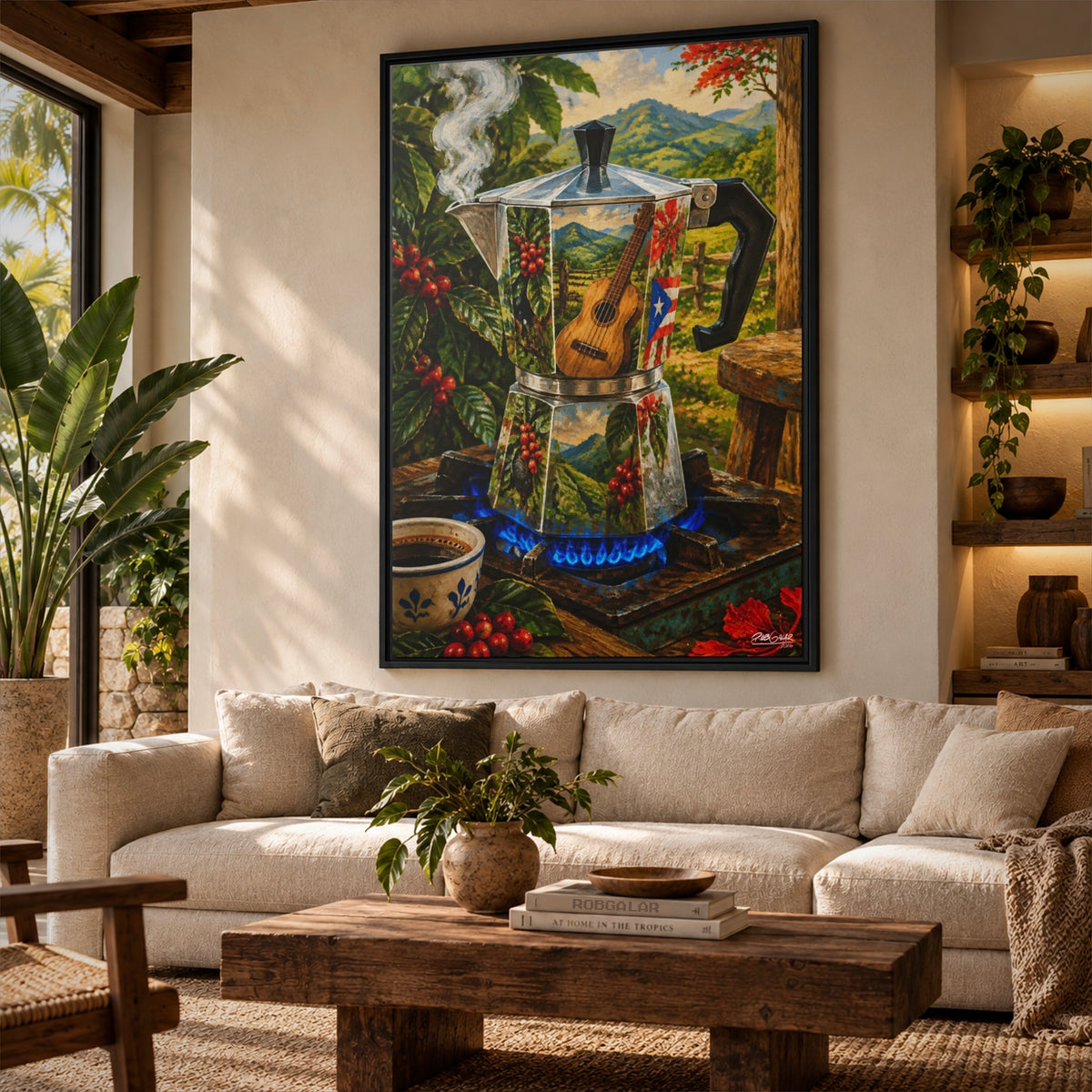 Rica Mañana - Framed Canvas Art