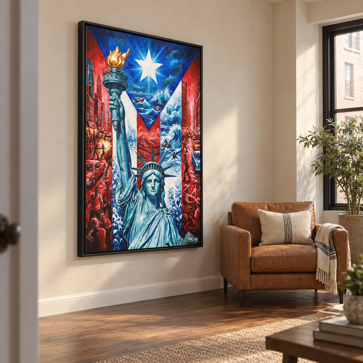 EN MEDIO DE LA TORMENTA  - LIMITED EDITION 0.8 - Framed Canvas Art