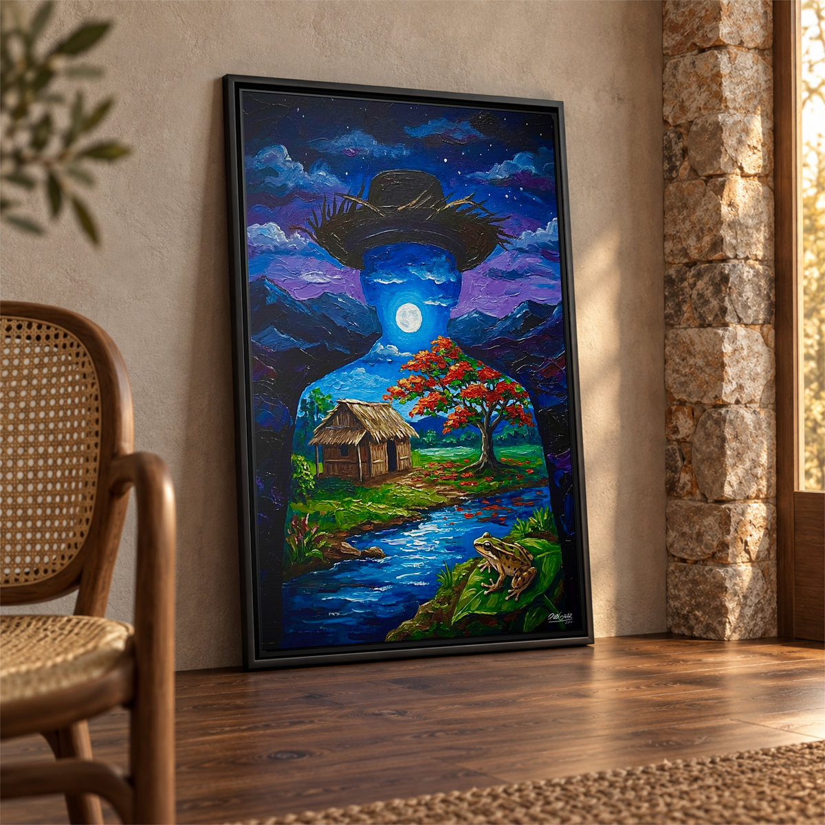 LUNA LLENA - Framed Canvas Art