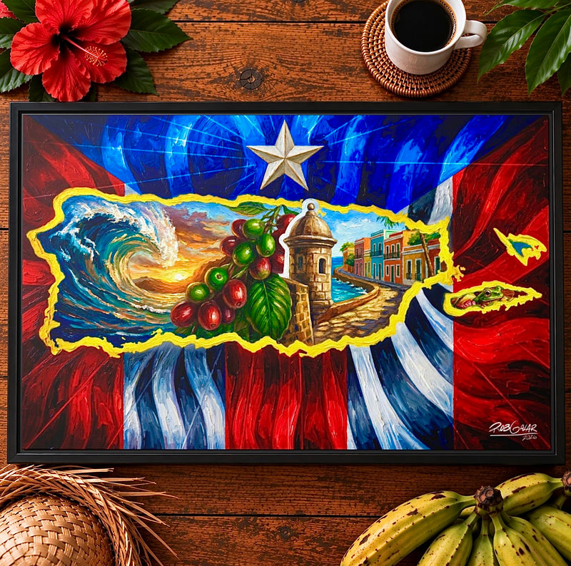 SOY DE LA ISLA - Framed Canvas Art