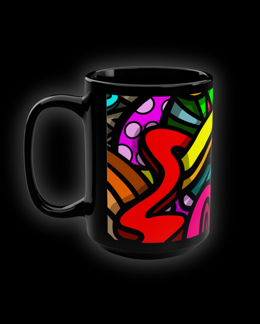 CURLY 1 Taza Negra 15oz