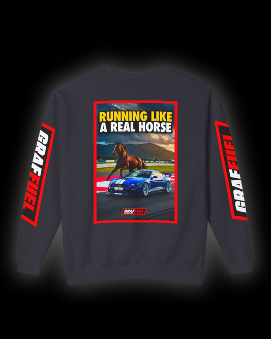 RUNNING LIKE A REAL HORSE Crewneck Sweatshirt