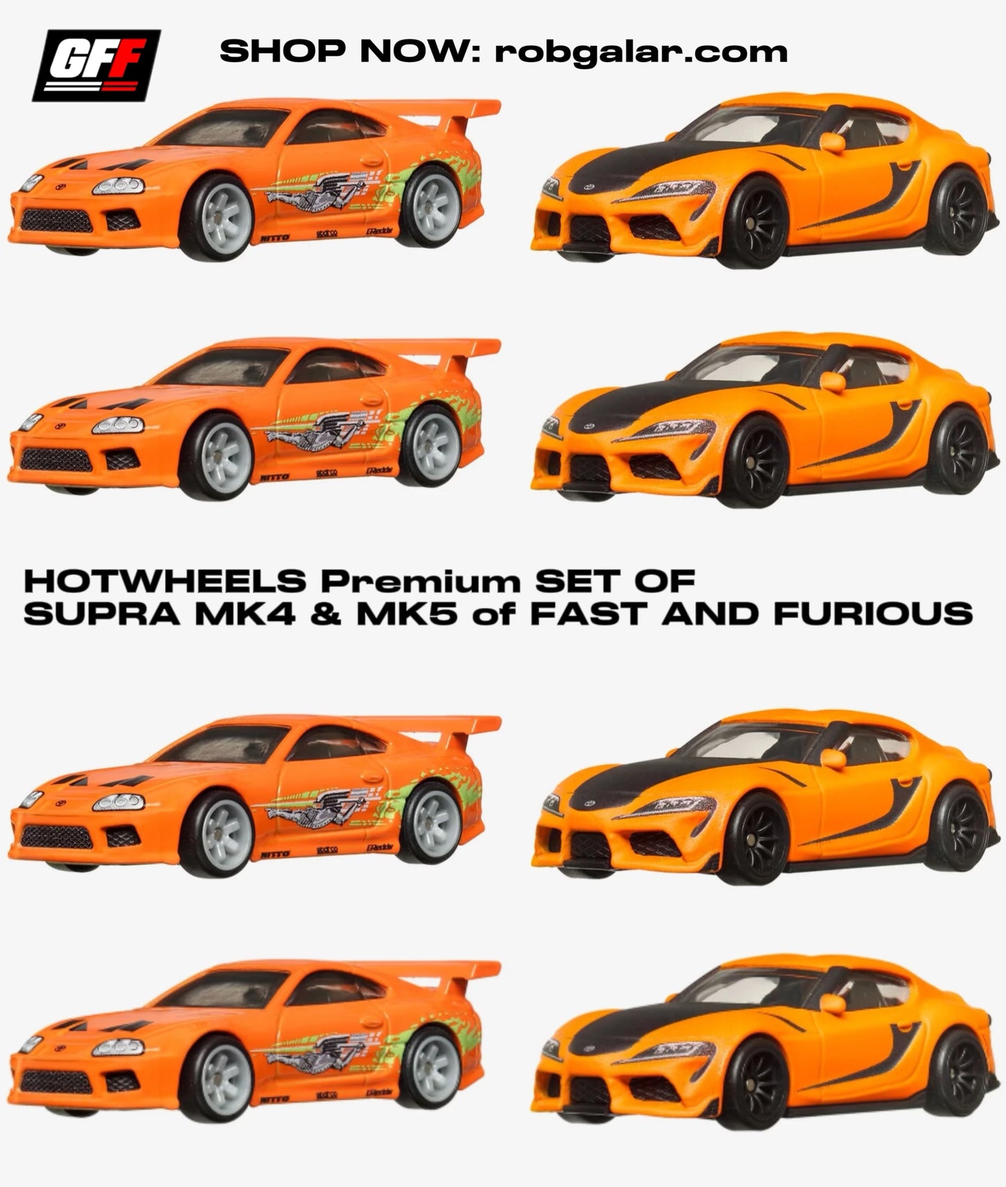 HOTWHEELS Premium SET OF
SUPRA MK4 & MK5 of FAST AND FURIOUS