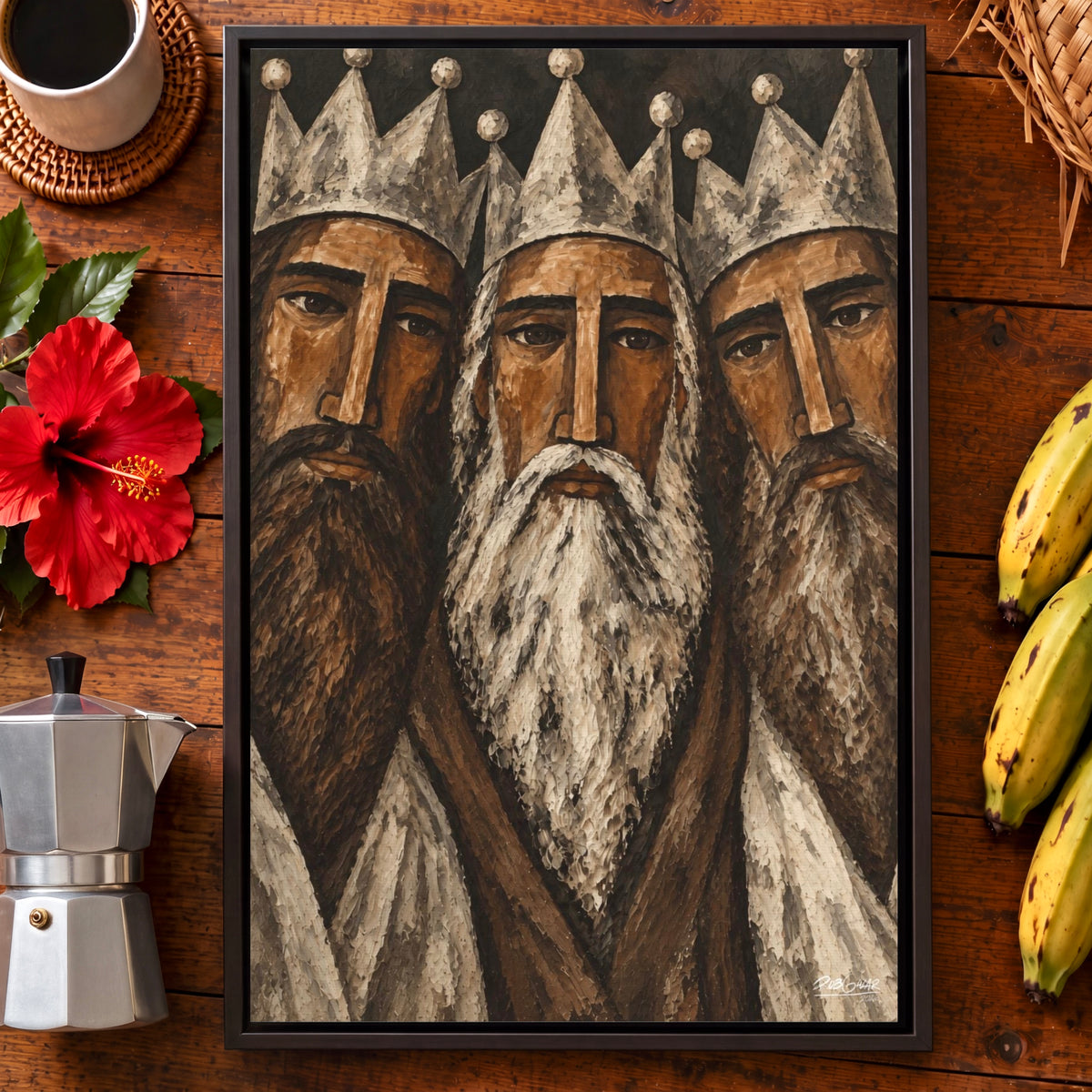 Tres Reyes Magos 2.0 - Framed Canvas Art