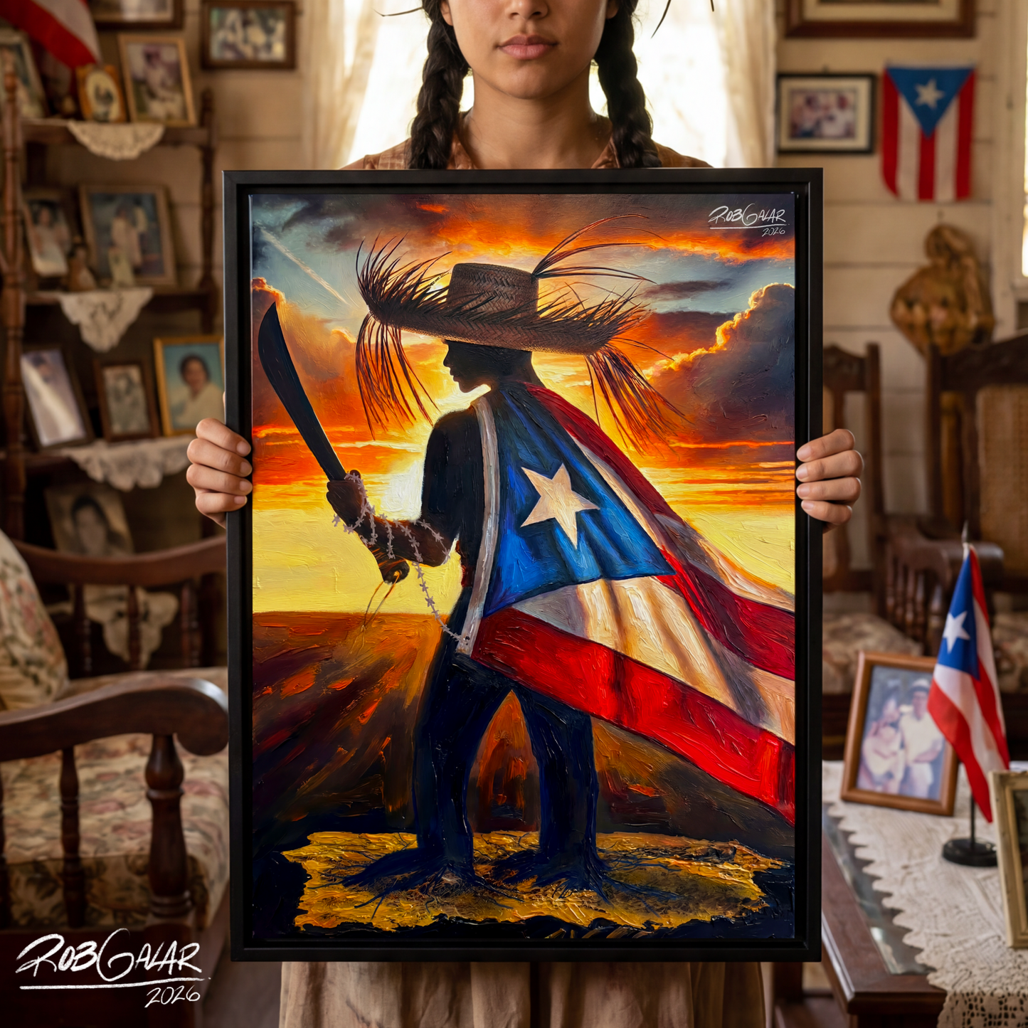 OBRA DE ARTE | Edición Limitada: "YO DEFIENDO MI TIERRA" - Enmarcada con Canvas PREMIUM. ¡LISTA PARA TI!