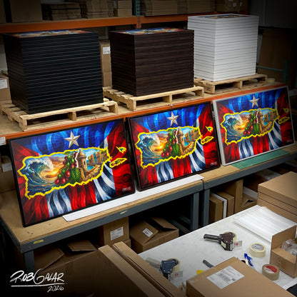 OBRA DE ARTE | Edición Limitada: "SOY DE LA ISLA DEL ENCANTO" - Enmarcada con Canvas PREMIUM. ¡LISTA PARA TI!