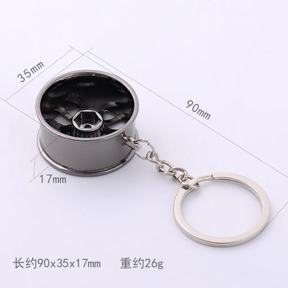 Metal Car Wheels Keychain