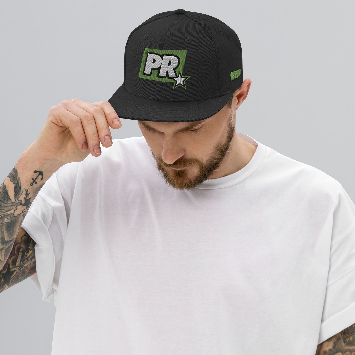 PR STAR GREEN Snapback Hat