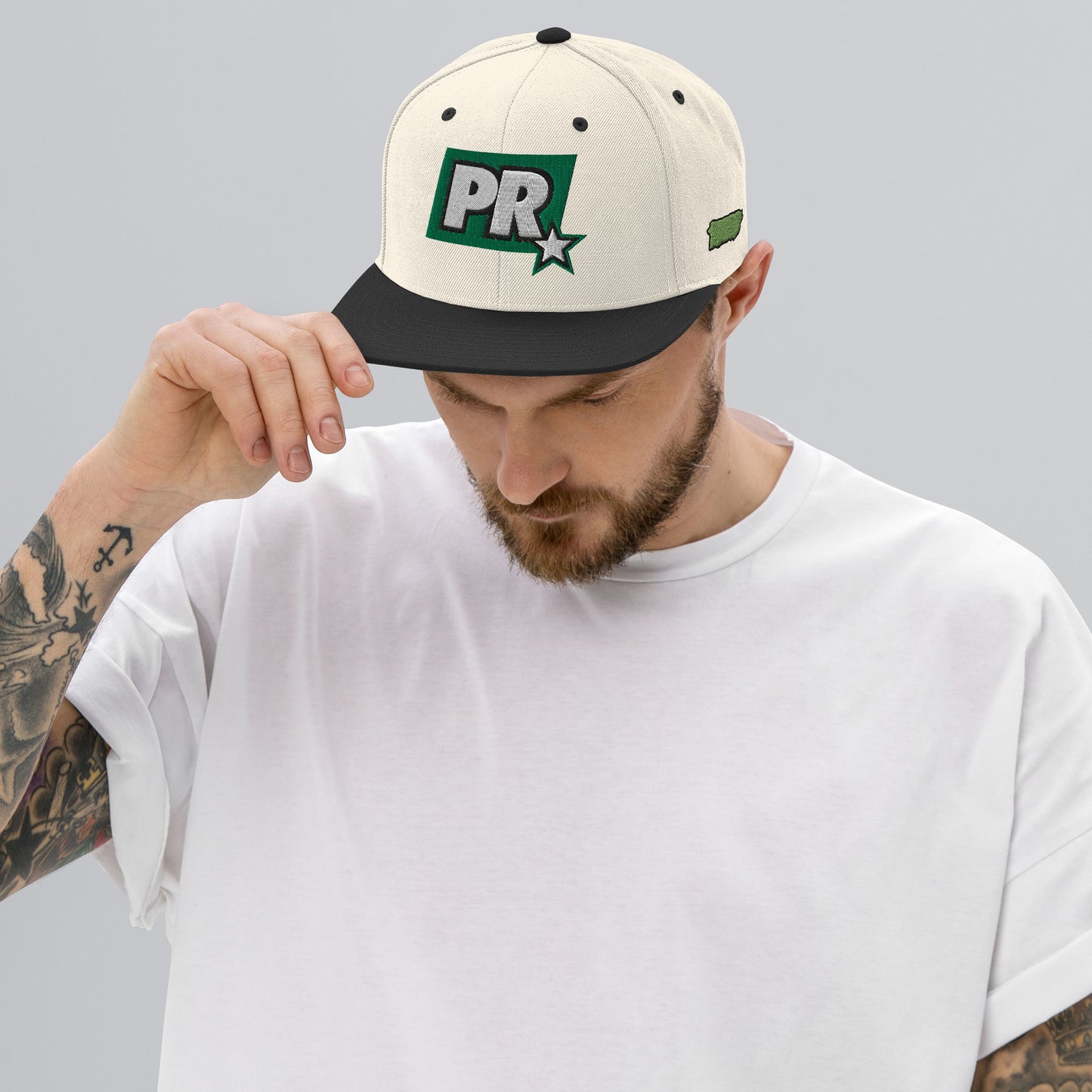 PR STAR GREEN Snapback Hat